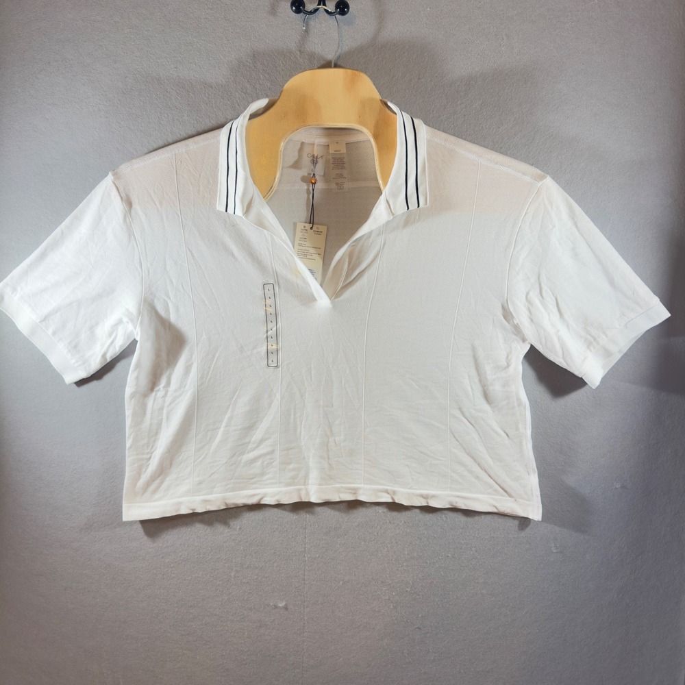 442 | NWT Calia Seamless Cropped Polo Shirt Women's L Pure White